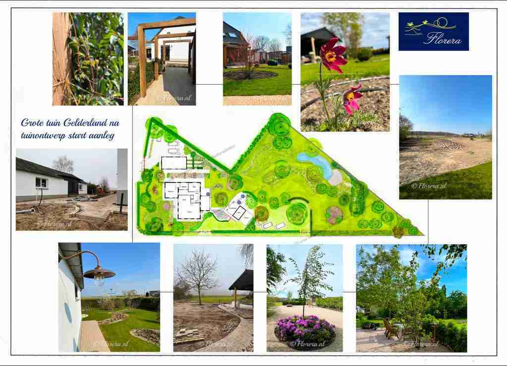 Tuinontwerp grote landelijke tuin Gelderland met tuinaanleg via Florera 