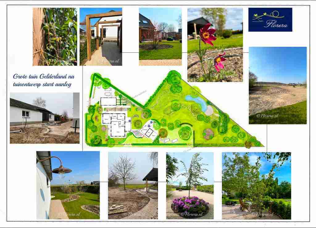 Tuinontwerp grote landelijke tuin Gelderland met tuinaanleg via Florera