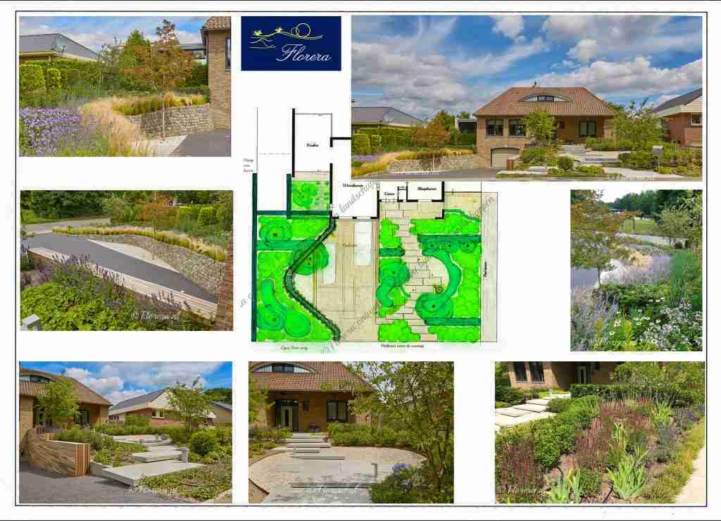 voortuin ontwerp Limburg met weergaloos bloem via Florera tuinarchitect